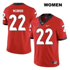 Women's Georgia Bulldogs NCAA #22 Nate McBride Nike Stitched Red Legend Authentic College Football Jersey GEV5854BR